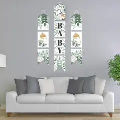 Big Dot of Happiness Boho Botanical Baby - Hanging Vertical Paper Door Banners - Greenery Baby Shower Wall Decoration Kit - Indoor Door Decor