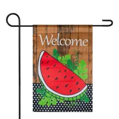 Northlight Welcome Watermelon Slice Spring Outdoor Garden Flag 12.5" x 18"