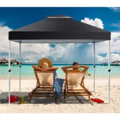 Tangkula 2-Tier 10' x 10' Pop-up Canopy Tent Instant Gazebo Adjustable Carry Bag w/ Wheel