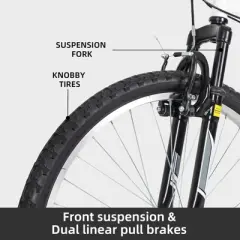 hykolity 26 inch Mountain Bike MTB Outdoor Bicycle Cycling 18 Speed Sport Bikes Trail Off Road Full Suspension for Adult Men Unisex White