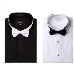 Marquis wing tip collar Regular Fit tuxedo dress shirt with bow tie