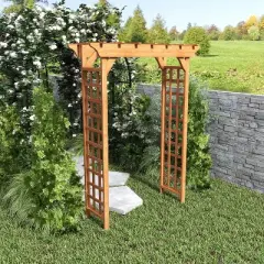 Gulches Wooden Planters Pergola with Plant - Climbing Wooden Lattice, Ideal for Weddings & Parties as Wedding Arch