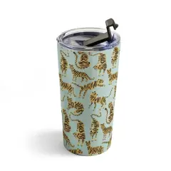 Cat Coquillette Tiger Collection Mint Orange Travel Mug 20 oz Stainless Steel Travel Mug - Deny Designs