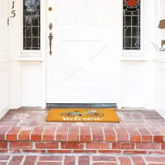 Natural Coir Doormat, Bicycle Welcome Mat (30 x 17 Inches)