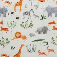 Loulou Lollipop Muslin Fitted Crib Sheet - Safari Jungle