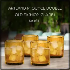 Artland Iris Double Old Fashioned Glass, 14 oz, Set of 4