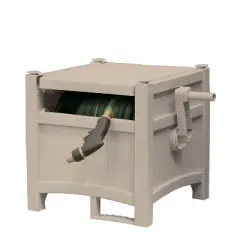 Suncast CPLPHH100D Hideaway 100' Resin Garden Hose Reel for 5/8" Hoses, Taupe