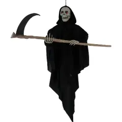 Sunstar Reaper Light-Up Animated Hanging Halloween Decoration - 36 in - Black