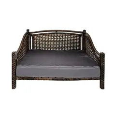 Iconic Pet Beds for Dogs and Cats - Rattan Maharaja Bed - Brown