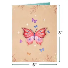 Frndly by Paper Love 3D Butterflies Bouquet Pop Up Card,  For All Occasion - Handcrafted 100% Recycled and Eco-Friendly, 8" x 6" Cover