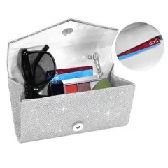 Clutch Purses for Women Evening Bag Rhinestone Handbag Party Wedding Bridal Prom Purse Crossbody Shoulder Bag(Sliver)