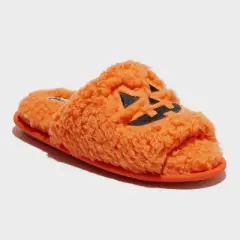 dluxe by dearfoams Women's Halloween Pumpkin Slippers - Orange