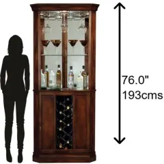 Howard Miller 690000 Howard Miller Piedmont Corner Wine Cabinet 690000 Rustic Cherry