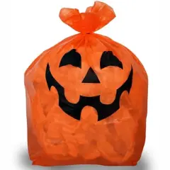Skeleteen Pumpkin Leaf Bags Decorations - Jack O Lantern Halloween Outdoor Yard Fall Lawn and Leaves Pumpkins Decorating Bag with Ties - 3 Sizes