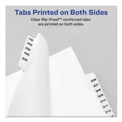 Avery Preprinted Legal Exhibit Side Tab Index Dividers, Avery Style, 11-Tab, 1 to 10, 11 x 8.5, White, 1 Set