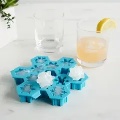 TrueZoo Snowflake SIlicone Ice Cube Tray, Novelty Ice Mold, Large Ice Cube Mold, Makes 12 Ice Cubes, Snow Ice Tray, Blue, Set of 1