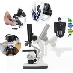 Premium 85pc Kids STEM Microscope Kit with Digital Camera, Kids' Software and More - AmScope
