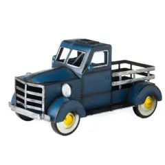 Solar Metal Truck Planter,  Blue