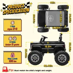 Joyracer Chevrolet 24V 4WD 2-Seater Ride On Truck for Kids, Electric Ride On Toys Cars with 7Ah Battery, Remote Control & MP3