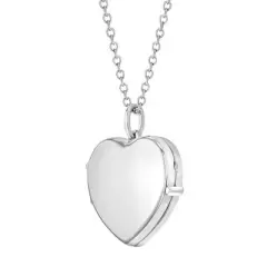 Girls' Heart Shaped Photo Sterling Silver Locket Necklace - In Season Jewelry