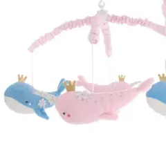 NoJo Under The Sea Whimsy Whales and Narwhals Musical Mobile - Pink and Blue