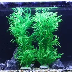 Unique Bargains Aquarium Decorations Fish Tank Artificial Plants Green 12.20" 2 Pcs