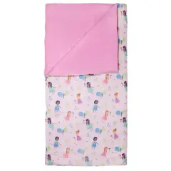 Wildkin Kids Cotton Blend Sleeping Bags for Boys & Girls, Camping & Overnight Travel (Fairy Garden)