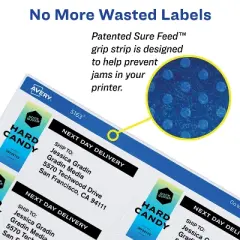 Avery Shipping Labels, Sure Feed Technology, Print to the Edge, Permanent Adhesive, 4-3/4" x 7-3/4", 50 Labels (6876)
