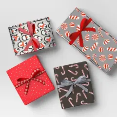 7ct 70' Christmas Fabric Ribbon Red/Black/Silver/White - Wondershop&trade;