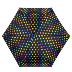 ShedRain Polka Dots Auto Open Auto Close Compact Umbrella - Rainbow