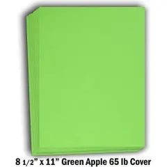 Hamilco Colored Cardstock Scrapbook Paper 8.5" x 11" Green Apple Color Card Stock Paper 50 Pack