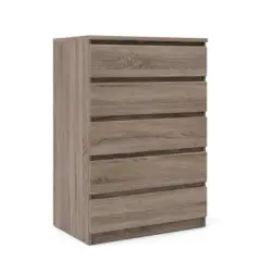 Wood Scottsdale 5 Drawer Chest in Truffle Gray-Tvilum