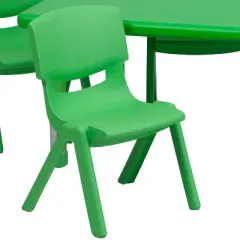 Flash Furniture 24"W x 48"L Rectangular Plastic Height Adjustable Activity Table Set with 4 Chairs