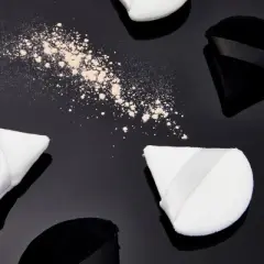 Glamlily 6 Pack Triangle Makeup Velour Puffs for Powder, Foundation, Blush (2.7 In)