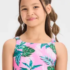  Girls' 'Summer Palms' Tankini Swimwear Set - Cat & Jack&trade; Green