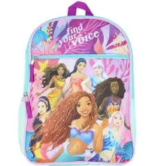 The Little Mermaid Backpack Live Action Movie |  Ariel Find Your Voice Shimmer 16" Bookbag Multicolored