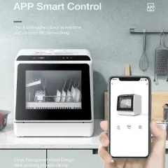 Blitzhome Portable Countertop Dishwasher with 6 Place Settings & APP Control