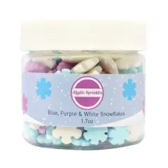 Mystic Sprinkles Candy Shapes Blue, Purple & White Snowflakes
