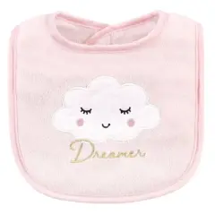 Hudson Baby Infant Girl Cotton Terry Bib and Burp Cloth Set 5pk, Dreamer, One Size