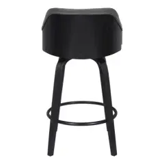 30" Alec Bar Height Swivel Barstool Black/Gray - Armen Living