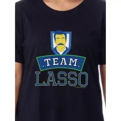 Ted Lasso Mens' TV Series Show Team Nightgown Sleep Pajama Shirt Crewneck Black