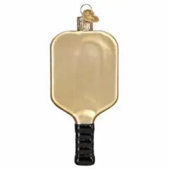 Old World Christmas Pickleball Paddle  -  One Glass Ornament 3.75 Inches -  Backyard Game  -  44158  -  Glass  -  Gold