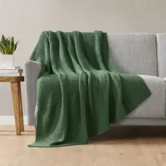 Ink+Ivy 50"x60" Bree Knit Throw Blanket Green: Acrylic, Machine Washable, Cozy for Sofa
