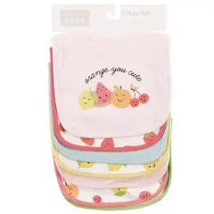 Hudson Baby Infant Girl Cotton Bibs, Cute Fruit, One Size