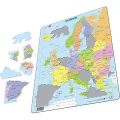 Larsen Puzzles Europe Map Kids Jigsaw Puzzle - 37pc: Geography Travel Educational Paperboard