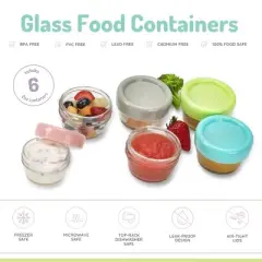 Melii Glass Baby Food Containers - 6pk - 2oz