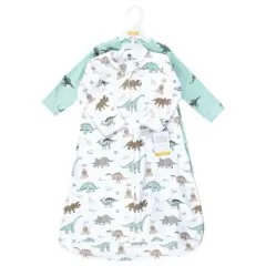 Hudson Baby Cotton Long-Sleeve Wearable Sleeping Bag, Sack, Blanket, Dino Blast Long Sleeve