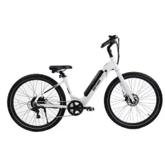 GOTRAX Adult Euro City 27.5" Step Through Electric Hybrid Bike - White