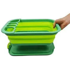 SAMMART 7.5L (2 Gallon) Collapsible Dish Drainer with Drainer Board