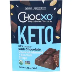 Chocxo Dark Chocolate Coconut Almond + Sea Salt Snaps - Case of 6 - 3.45 oz
